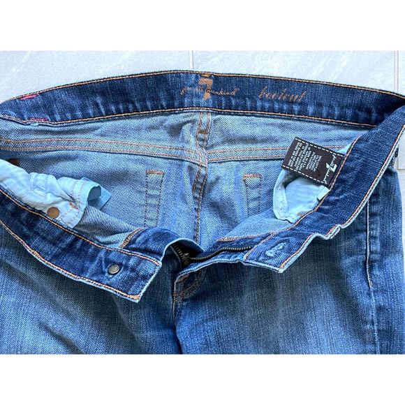 Women's 7 For All Mankind Bootcut Medium Wash Blue Jeans Size 29 - Picture 7 of 12